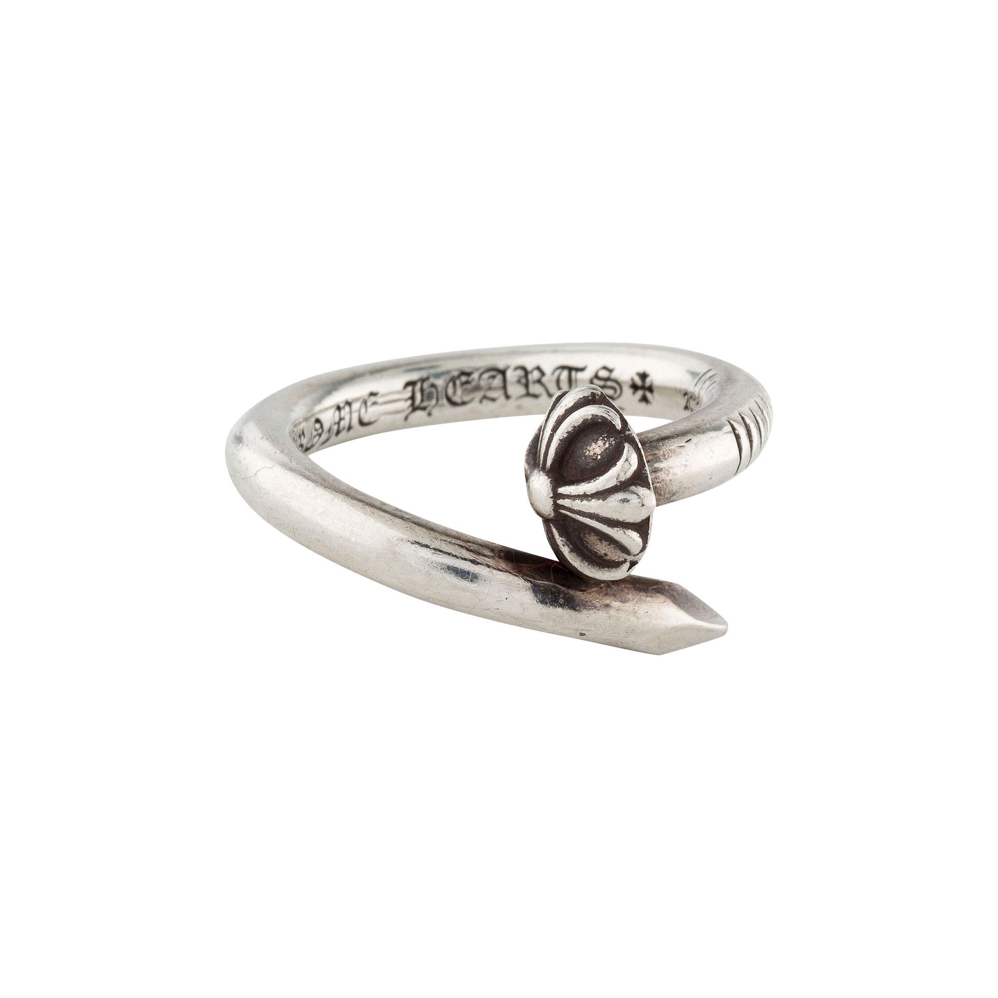 Chrome heart nail ring deals