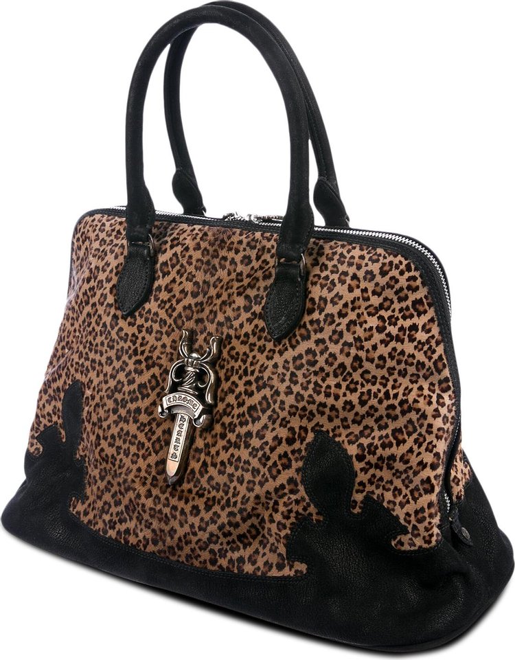 Chrome Hearts Ponyhair And Nubuck Dagger Bowling Bag Leopard