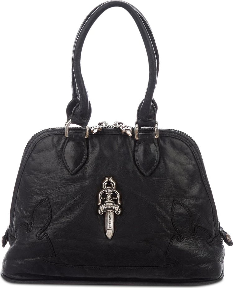 Chrome Hearts Leather Handle Bag Black