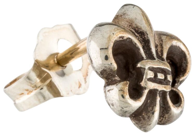 Chrome Hearts Fleur De Lis Stud Earring Silver
