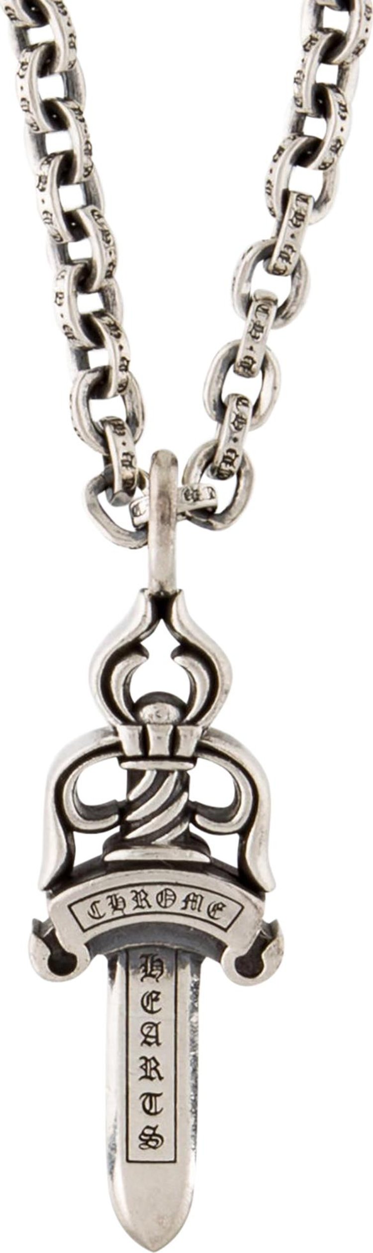 Chrome Hearts Dagger Pendant Necklace Silver