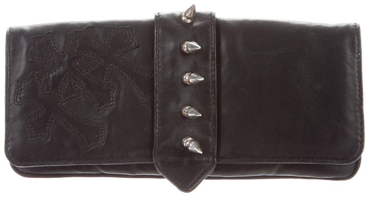 Chrome Hearts Leather Continental Wallet Black