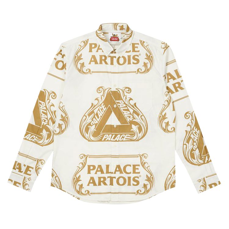 Palace x Stella Artois Oxford Shirt WhiteGold