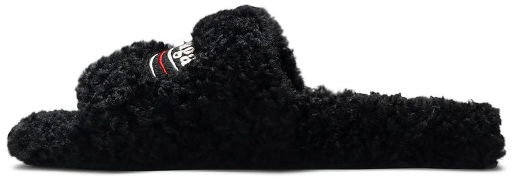 Balenciaga Wmns Furry Slides Black Red
