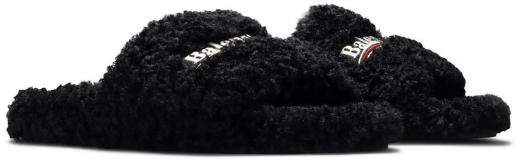Balenciaga Wmns Furry Slides Black Red