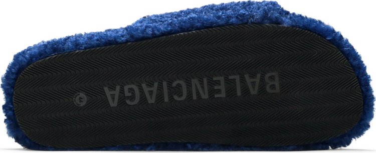 Balenciaga Furry Slides Blue