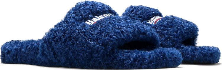 Balenciaga Furry Slides Blue