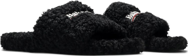 Balenciaga Furry Slides Black