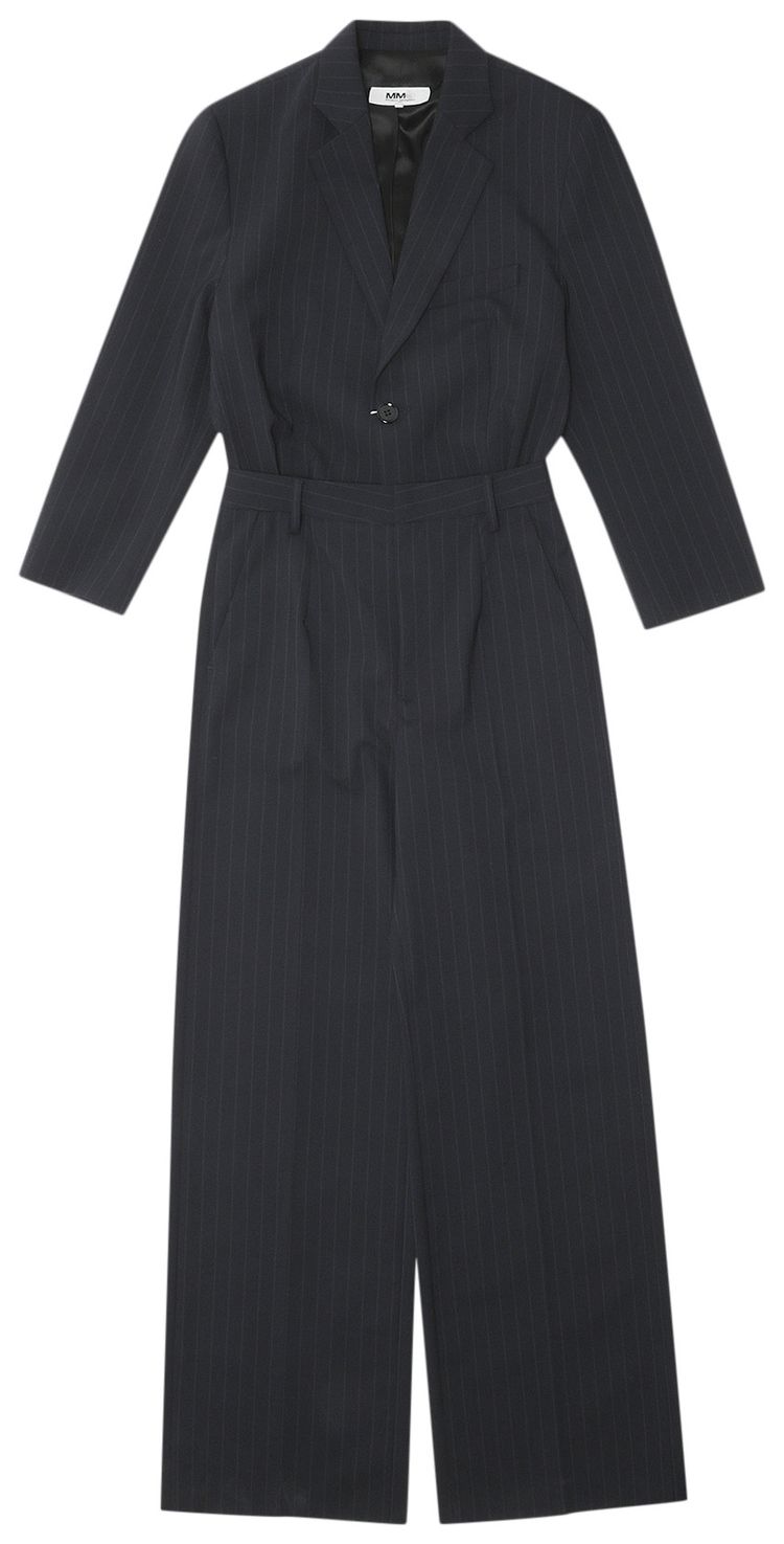 MM6 Maison Margiela Pinstripe Suit Jumpsuit NavyWhite