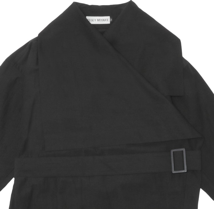 Issey Miyake Paper Like Tricot Coat Black