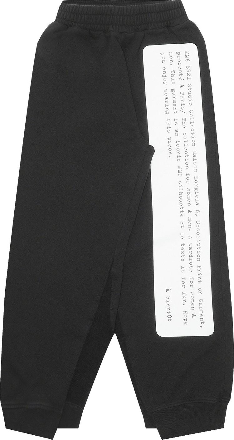 MM6 Maison Margiela Printed Cut Out Raw Edge Track Pants 'Black'