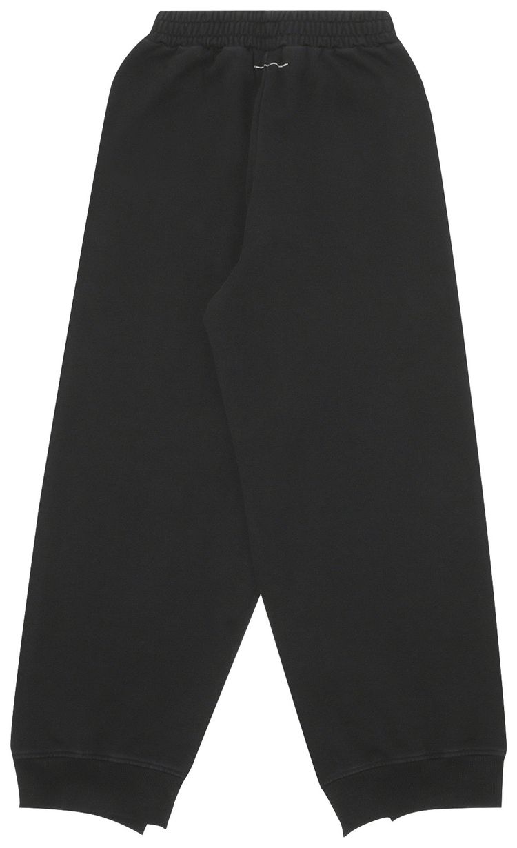 MM6 Maison Margiela Printed Cut Out Raw Edge Track Pants Black