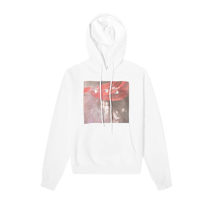 Off White Sprayed Caravaggio Over Hoodie White