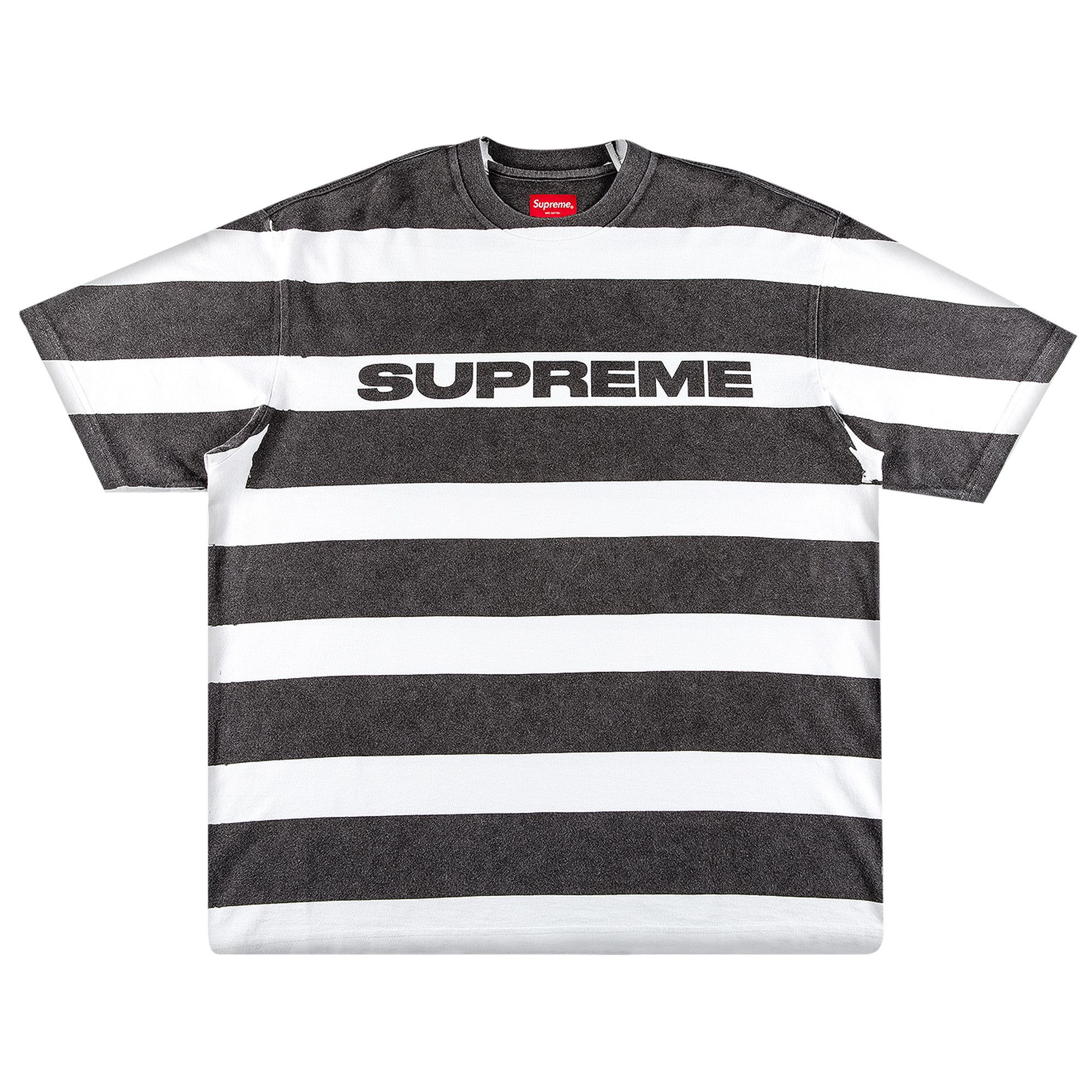 Black and white striped supreme shirt discount
