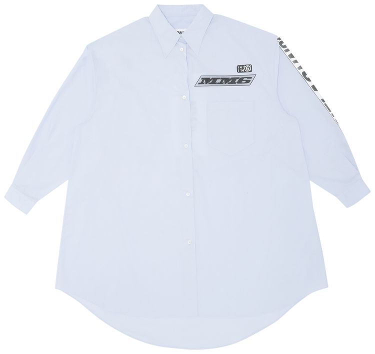 MM6 Maison Margiela Oversize Fit Shirt Dress Sky Blue