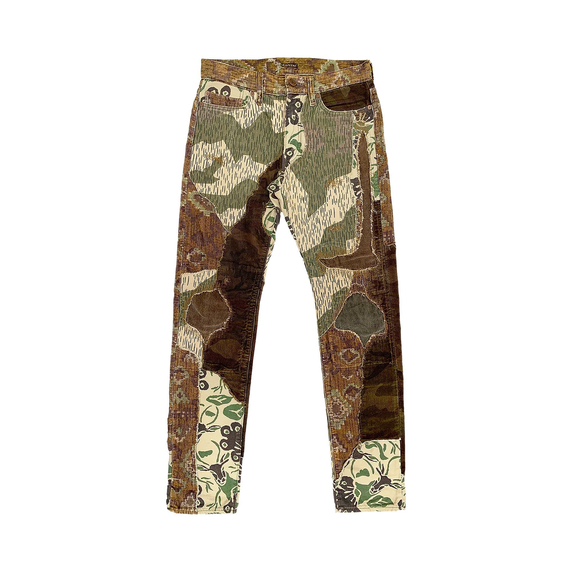 KAPITAL camouflage pants サイズ2 KAPITAL Wide-Leg Camouflage-Print Herringbone Cotton