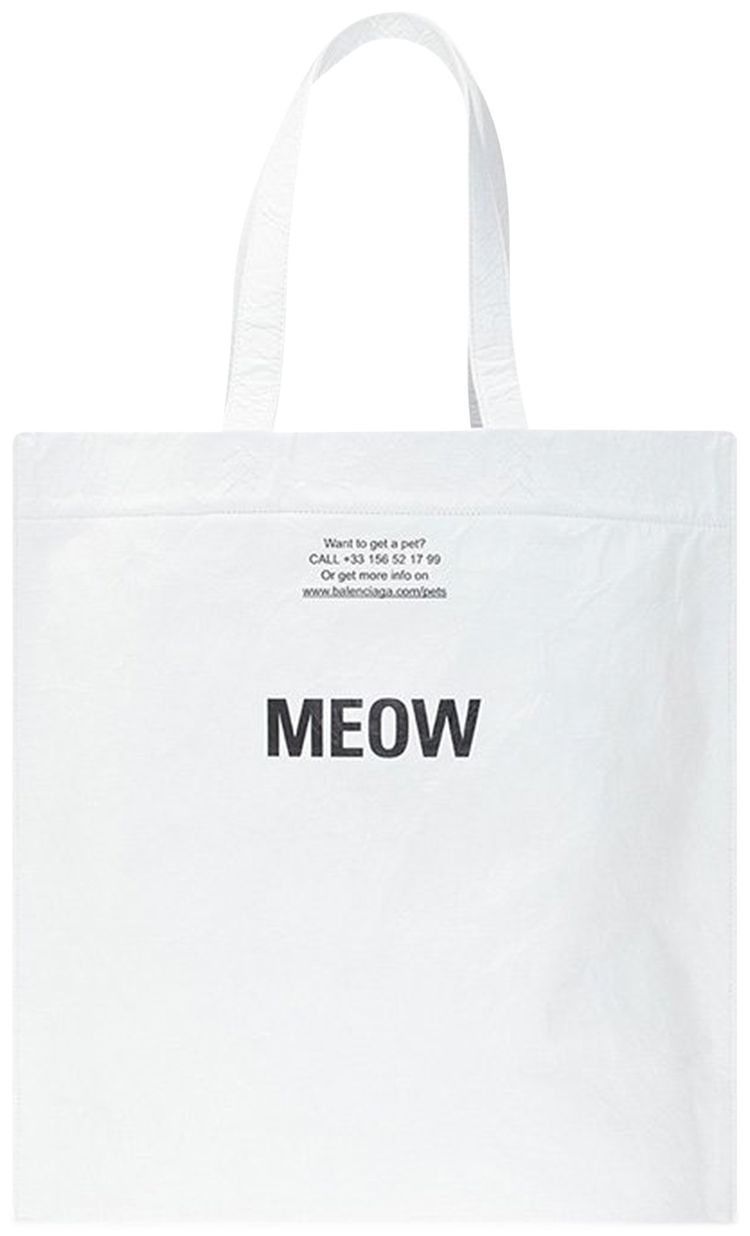 Balenciaga I Love Cats Shopper Bag White