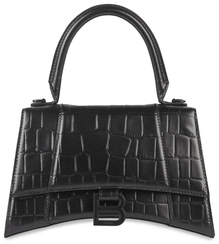 Balenciaga Small Hourglass Top Handle Bag Black