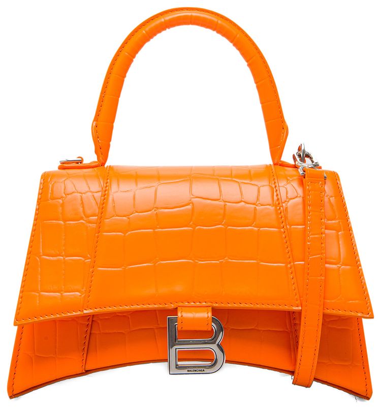 Balenciaga Small Hourglass Top Handle Bag Orange