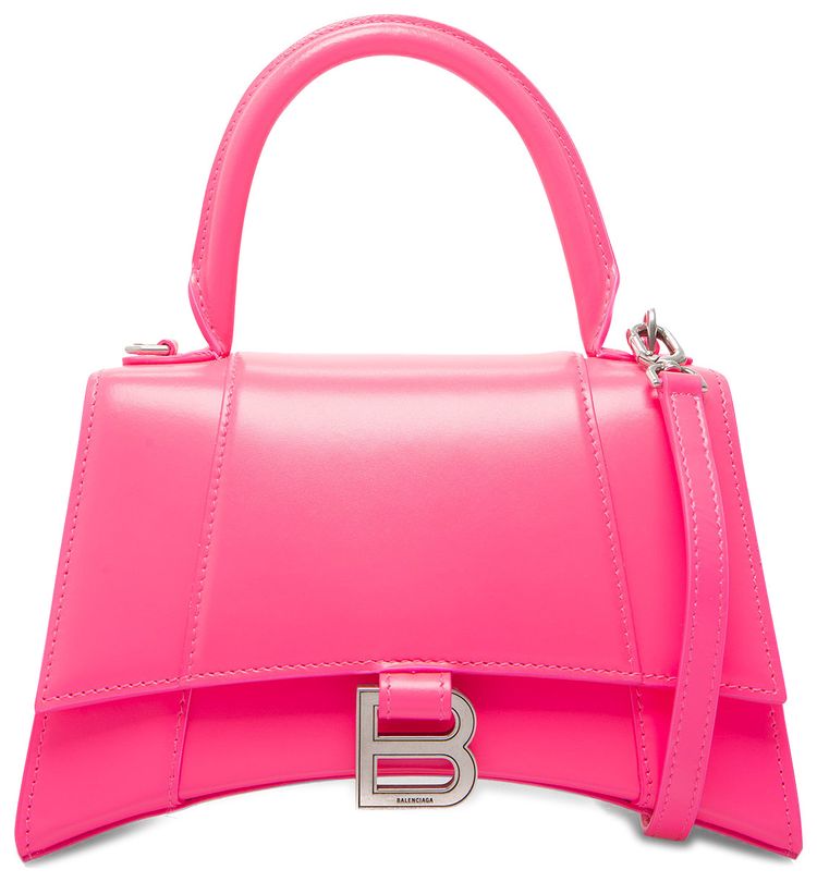 Balenciaga Small Hourglass Top Handle Bag Fluo Pink