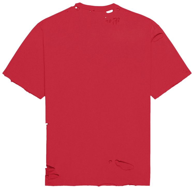 Balenciaga Destroyed Flatground T Shirt RaspberryWhite