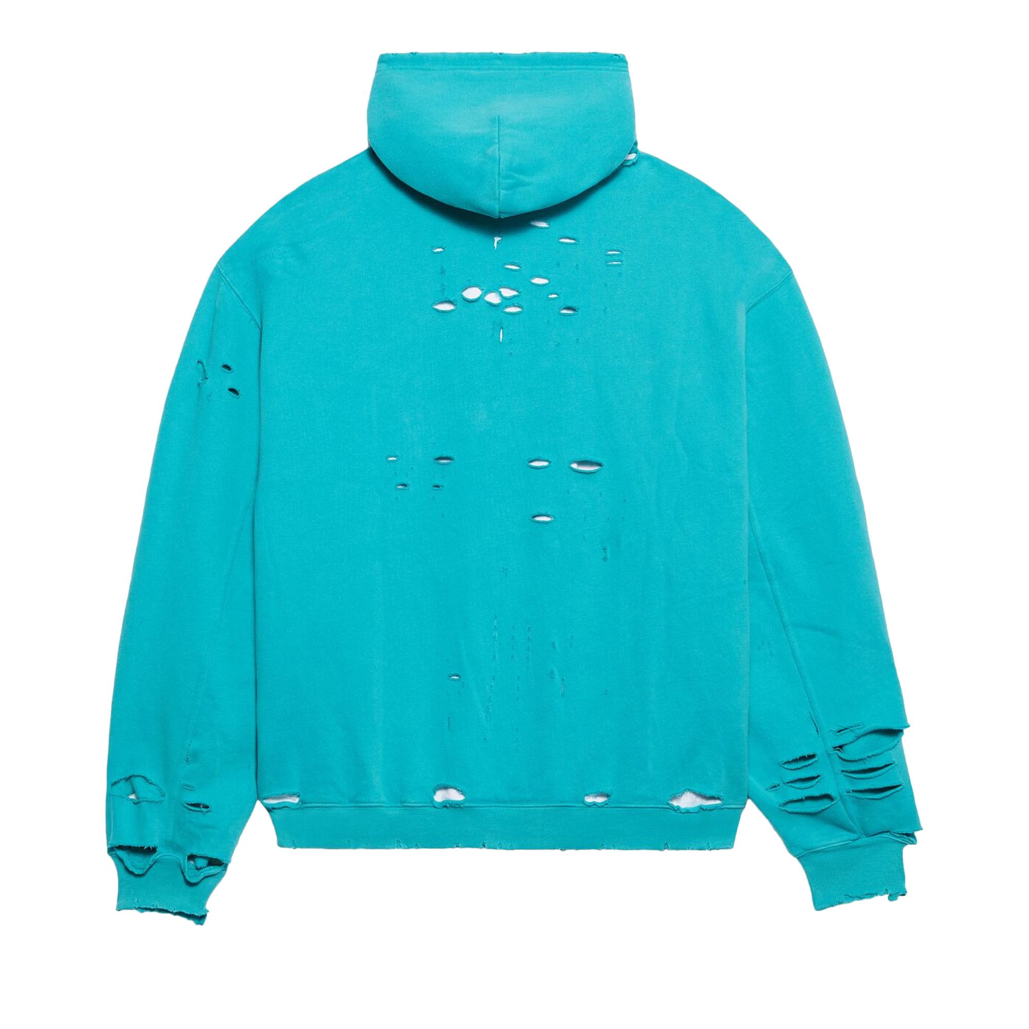 Buy Balenciaga Destroyed Hoodie Turquoise White 659403 TKVB6 4661 GOAT