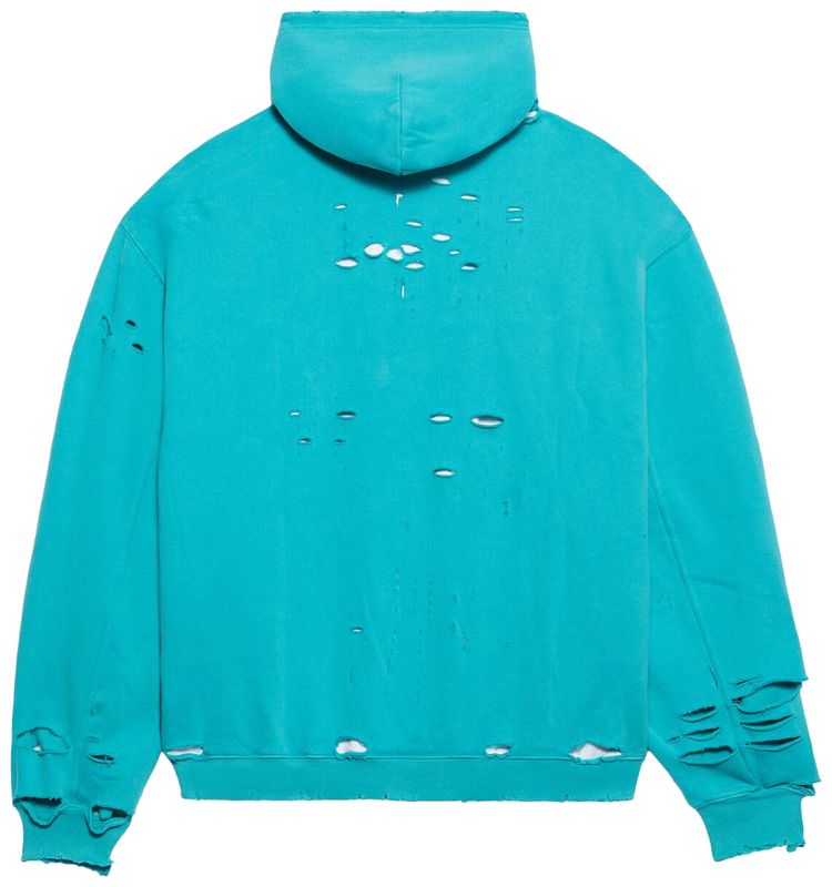 Balenciaga Destroyed Hoodie TurquoiseWhite