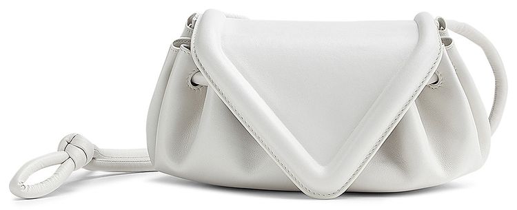 Bottega Veneta Small Crossbody Beak Bag ChalkSilver