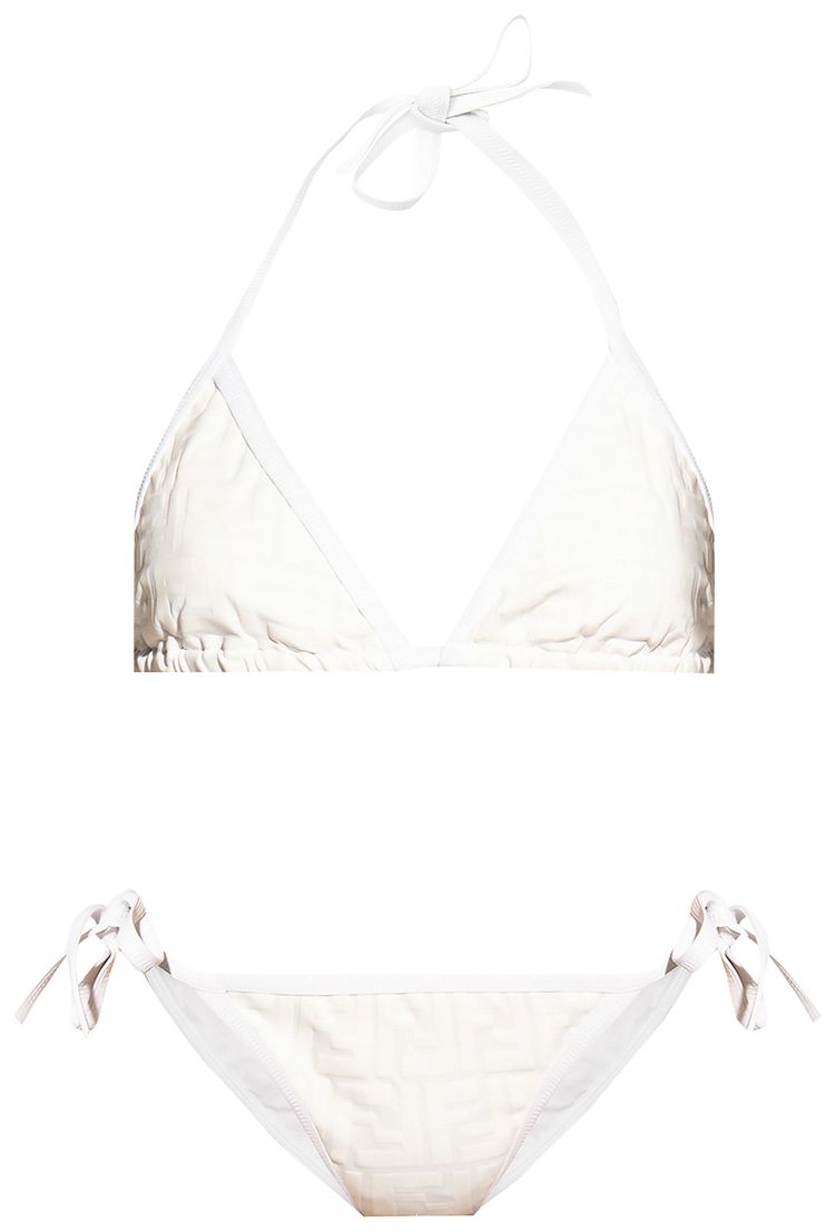 Fendi Fendirama Embossed Bikini Milk White