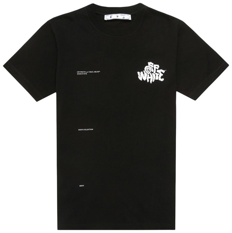 Off White Off Blur Logo Slim Tee BlackWhite