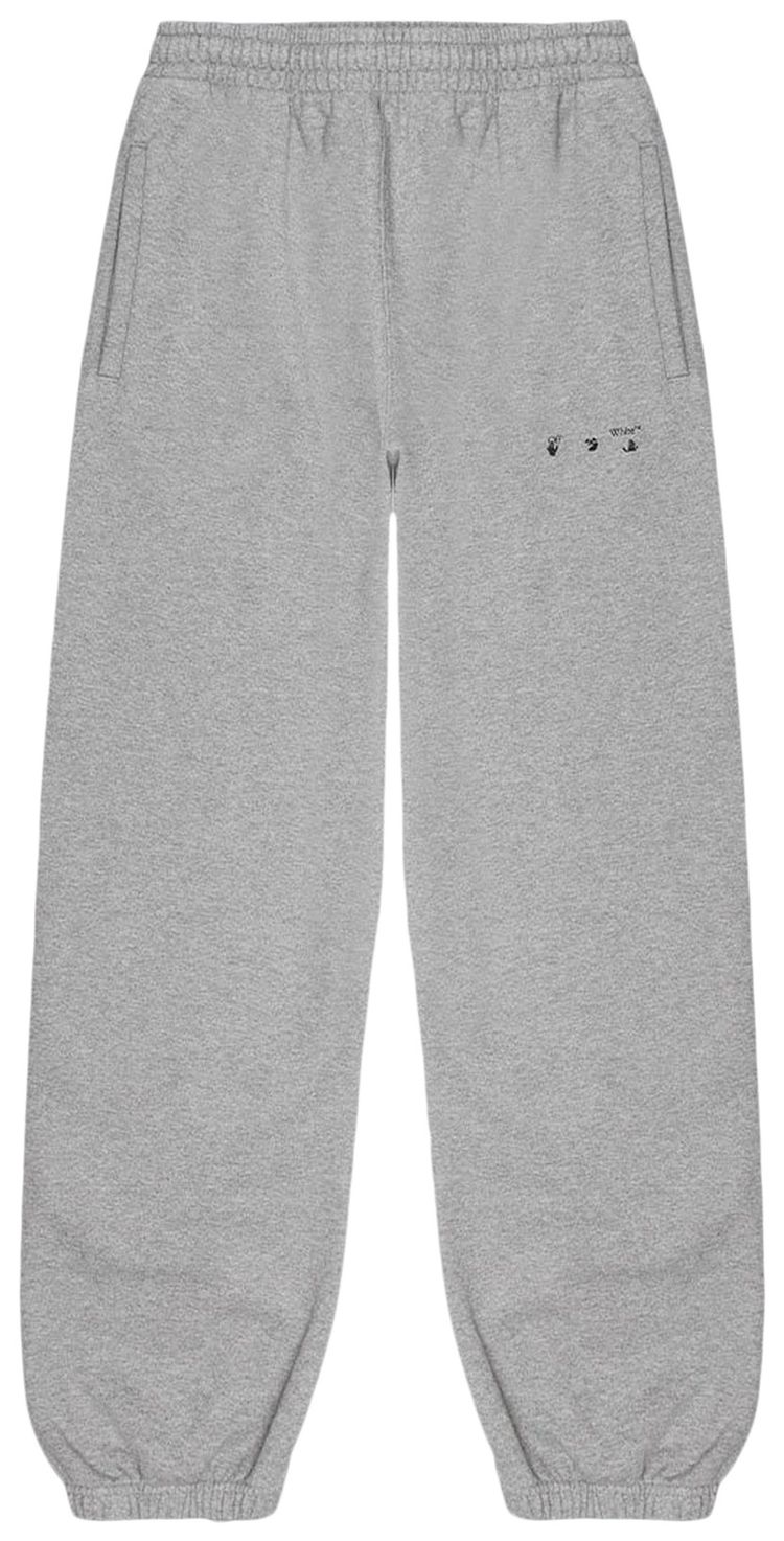 Off White Arrow Logo Slim Sweatpant Melange Grey