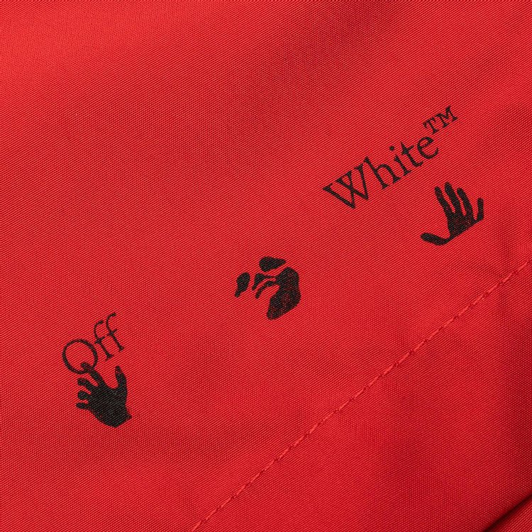 Off White Logo Swimshorts RedBlack