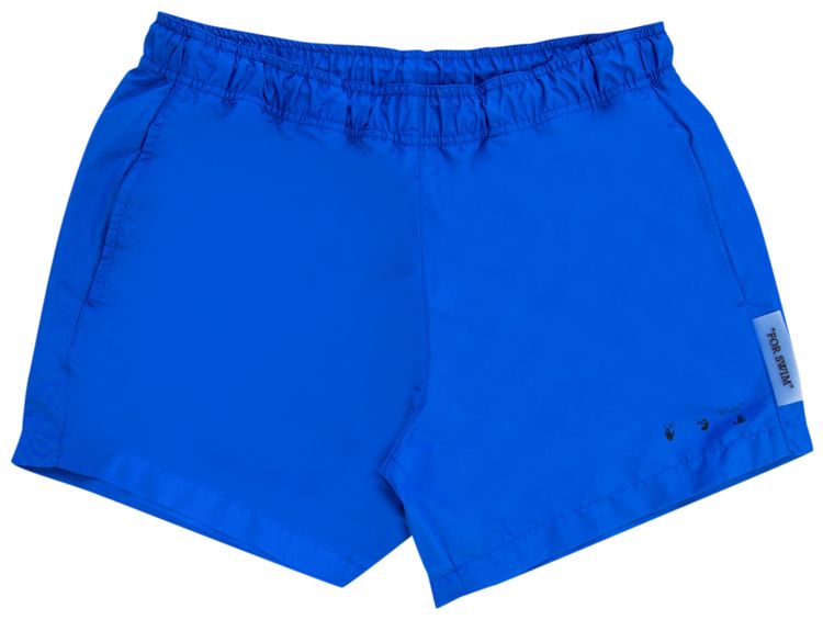 Off White Logo Swimshorts BlueBlack