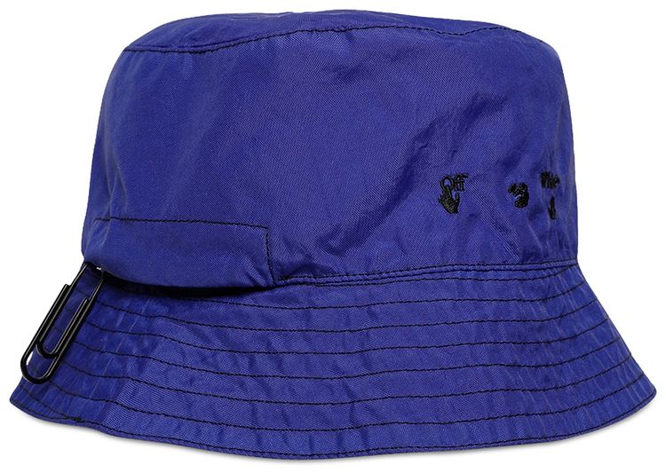 Off White Logo Bucket Hat BlueWhite