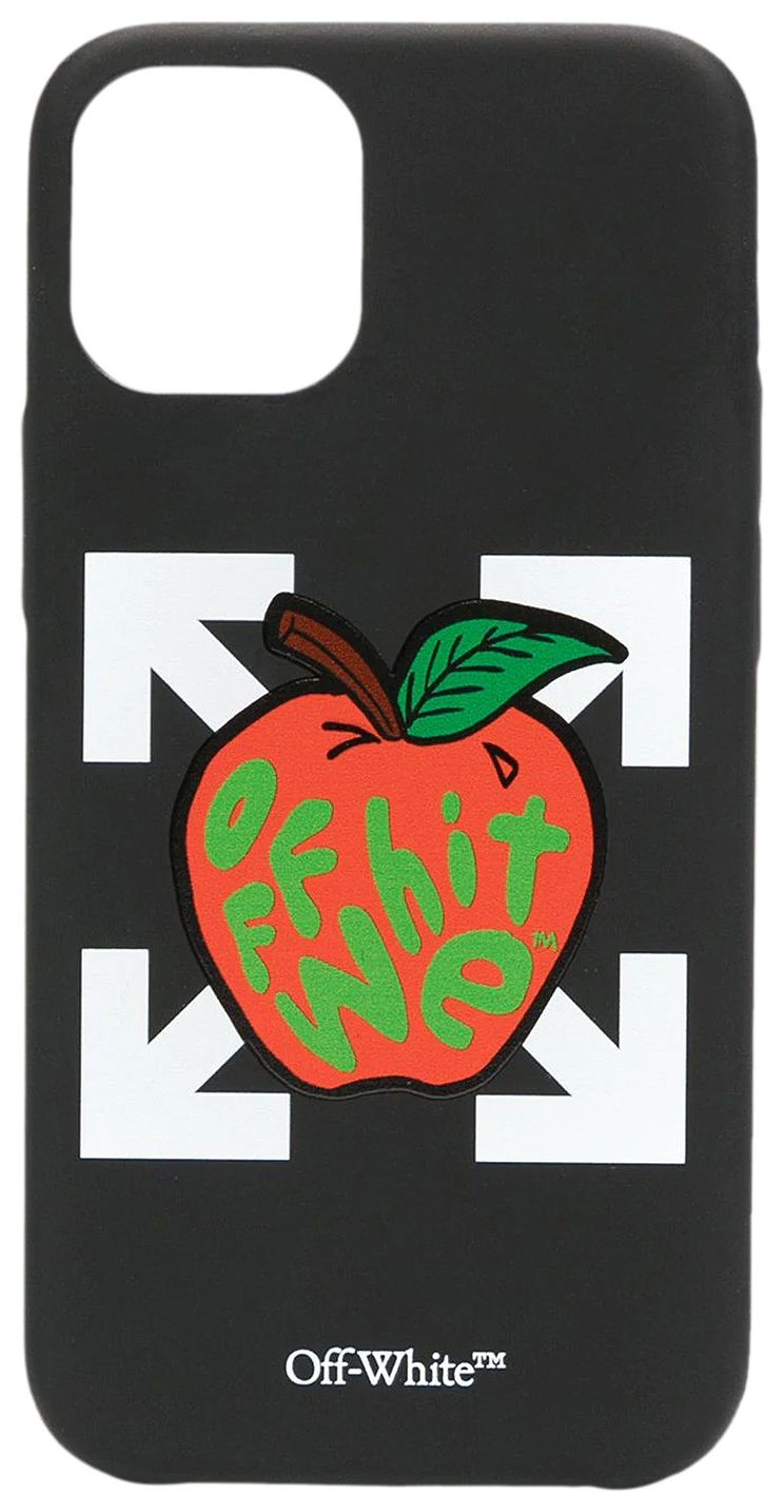 Off White Apple iPhone 12 Cover BlackRed