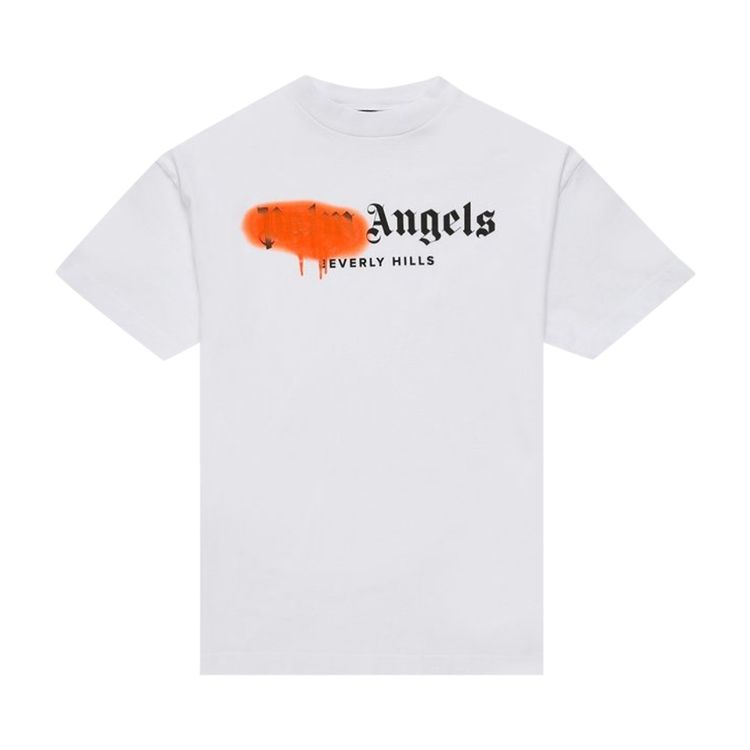 Palm Angels Beverly Hills Sprayed Tee WhiteOrange