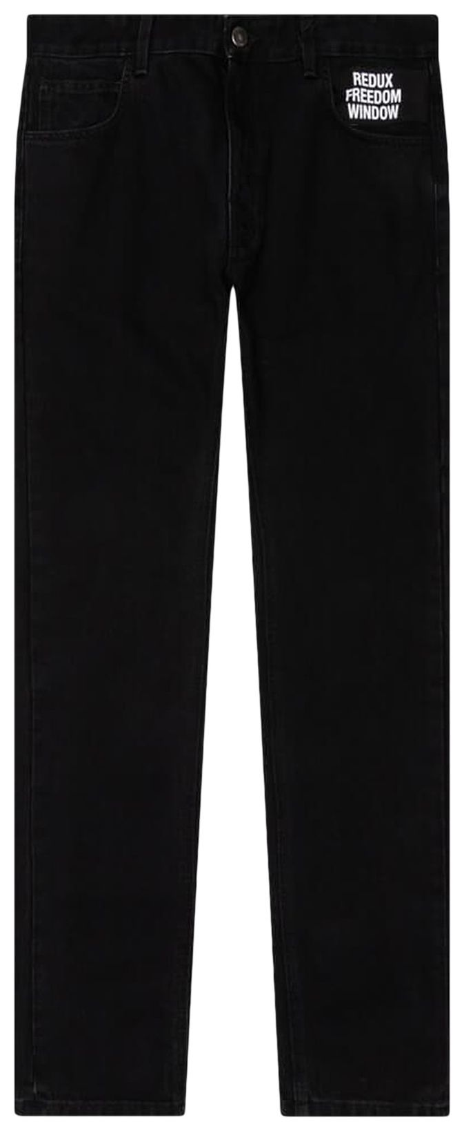 Raf Simons Slim Fit Denim With Picture Patch Black