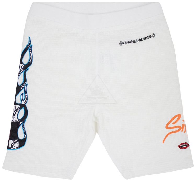 Chrome Hearts x Matty Boy Sinister Thermal Biker Shorts White