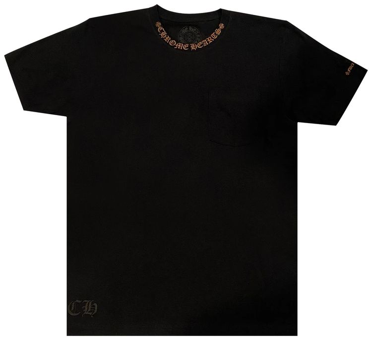 Chrome Hearts Collar Print T Shirt BlackBrown
