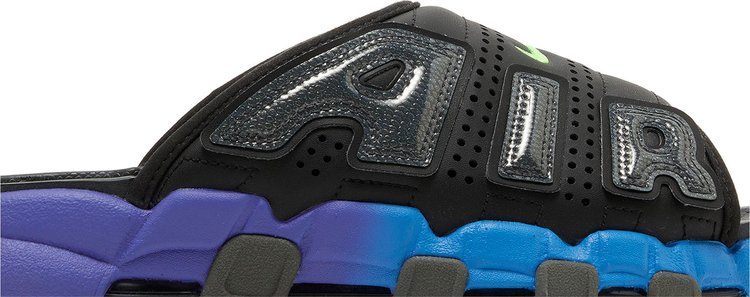 Air More Uptempo Slide Black Blue Purple Gradient