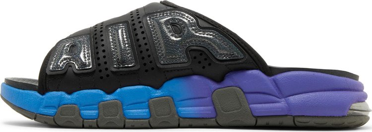 Air More Uptempo Slide Black Blue Purple Gradient