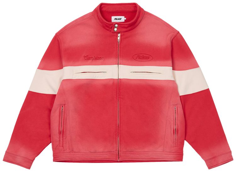 Palace Washed Moto Jacket Truest Red