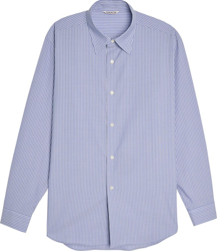 Auralee Stripe Shirt Sax Blue Stripe