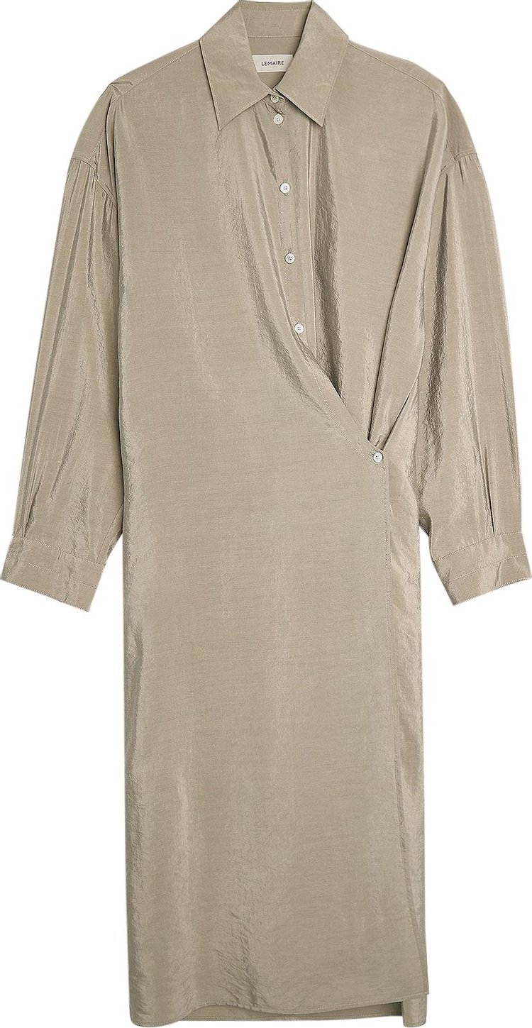 Lemaire Straight Collar Twisted Dress Light Misty Grey