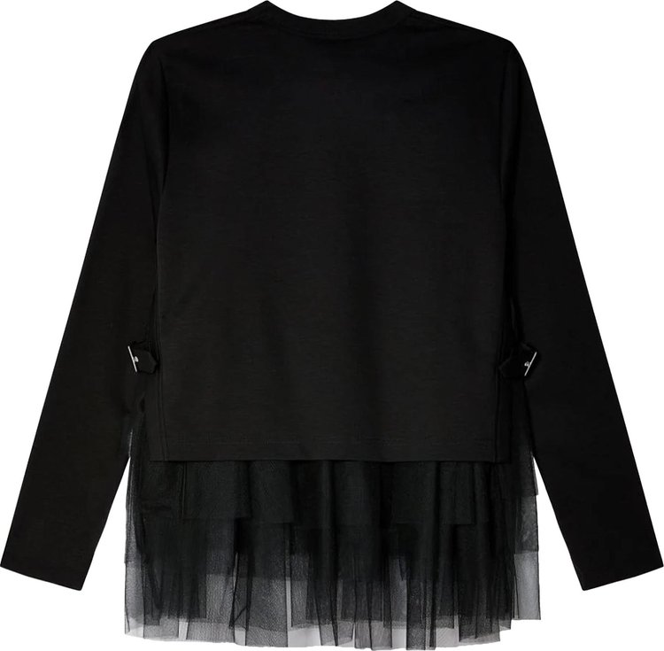 Comme des Garcons Noir Mesh Ruffled Patchwork T Shirt Black