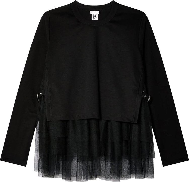 Comme des Garcons Noir Mesh Ruffled Patchwork T Shirt Black