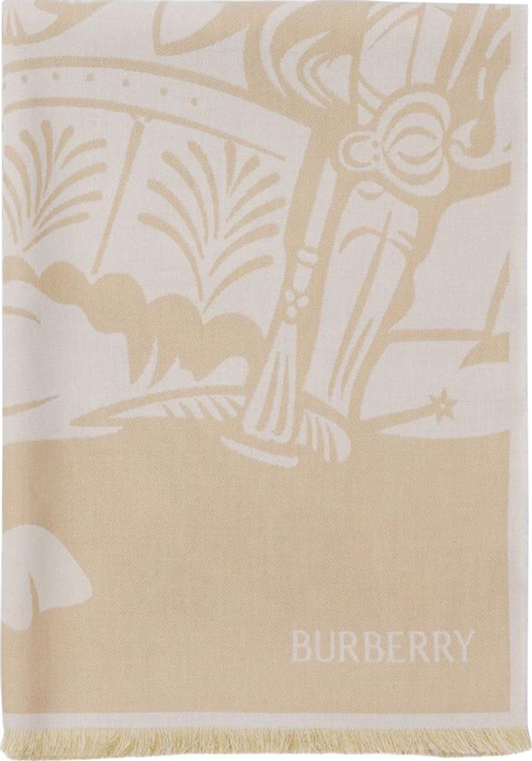 Burberry EKD Wool Blend Scarf HunterCalico