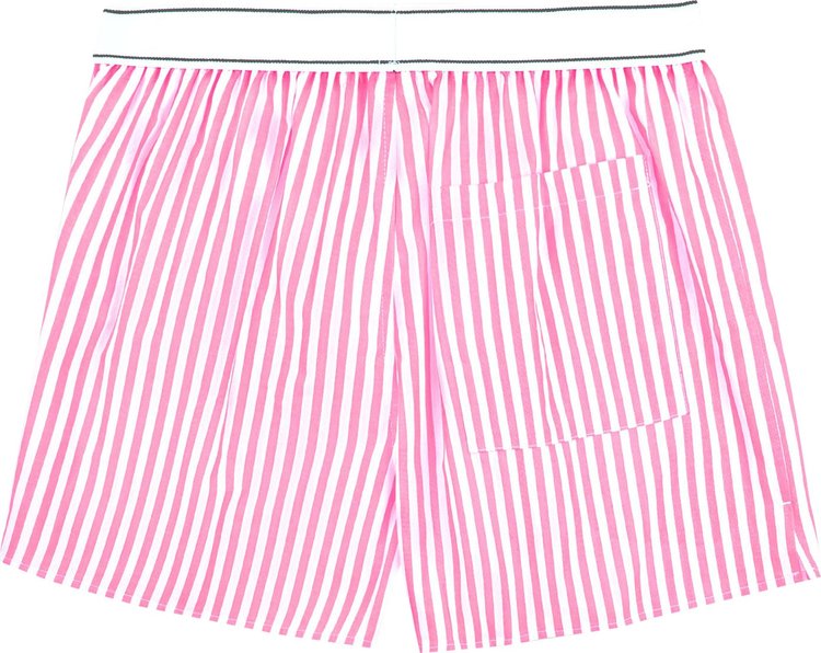 Sporty  Rich Serif Logo Boxer Shorts WhitePink Large Stripe