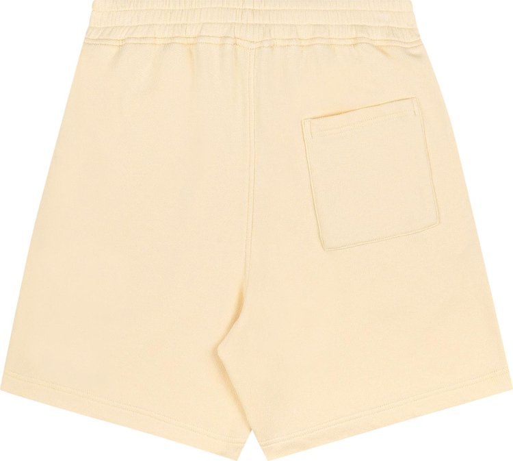 Sporty  Rich Serif Logo Soft Gym Shorts AlmondNavy