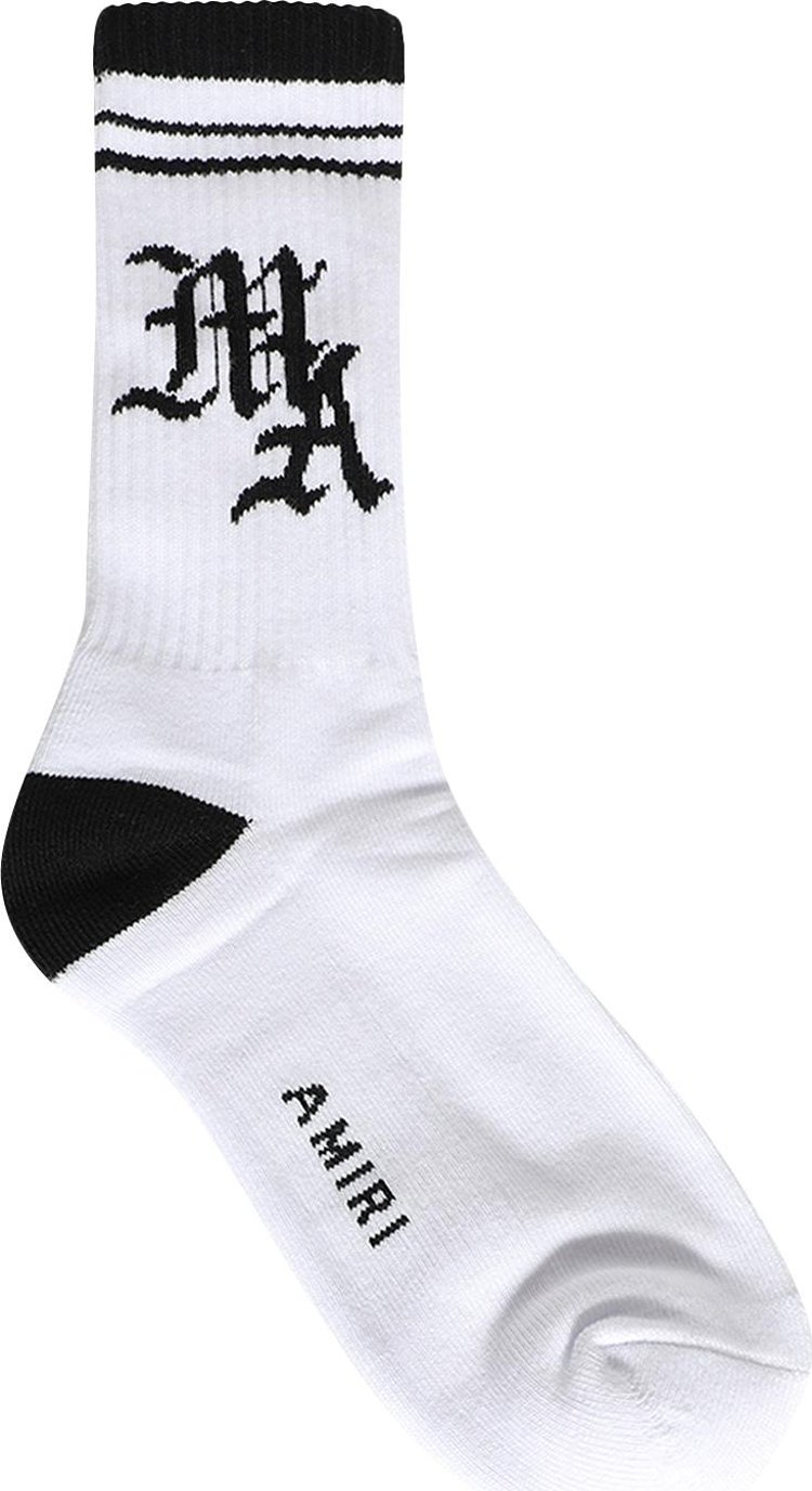 Amiri MA Varsity Socks WhiteBlack